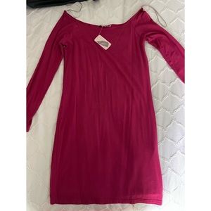 Off the shoulder body con dress